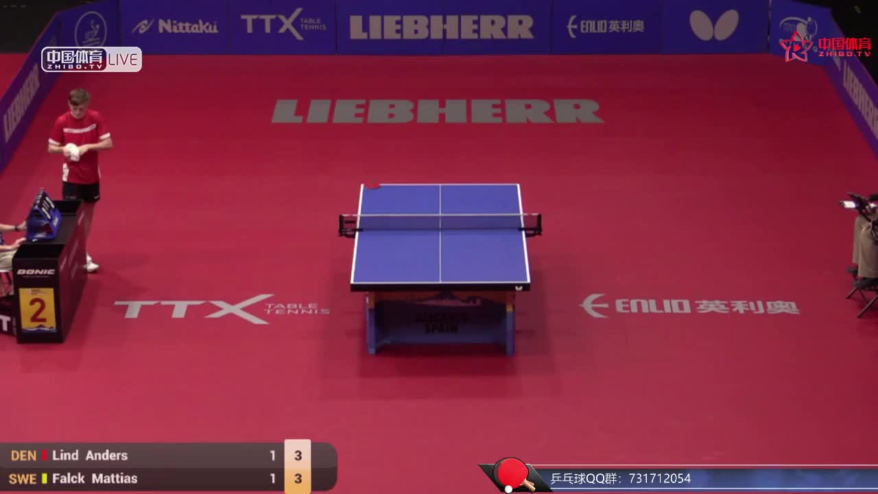 林德-安德斯 DEN vs 马提亚斯法尔克 SWE 欧洲乒乓球锦标赛男单正赛第一轮