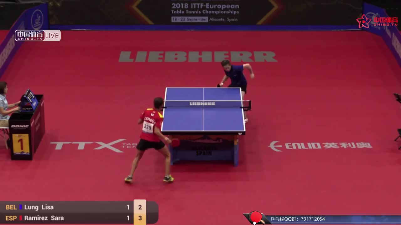 朗-丽莎 BEL vs 萨拉-拉米雷斯 ESP 欧洲乒乓球锦标赛 女单资格赛