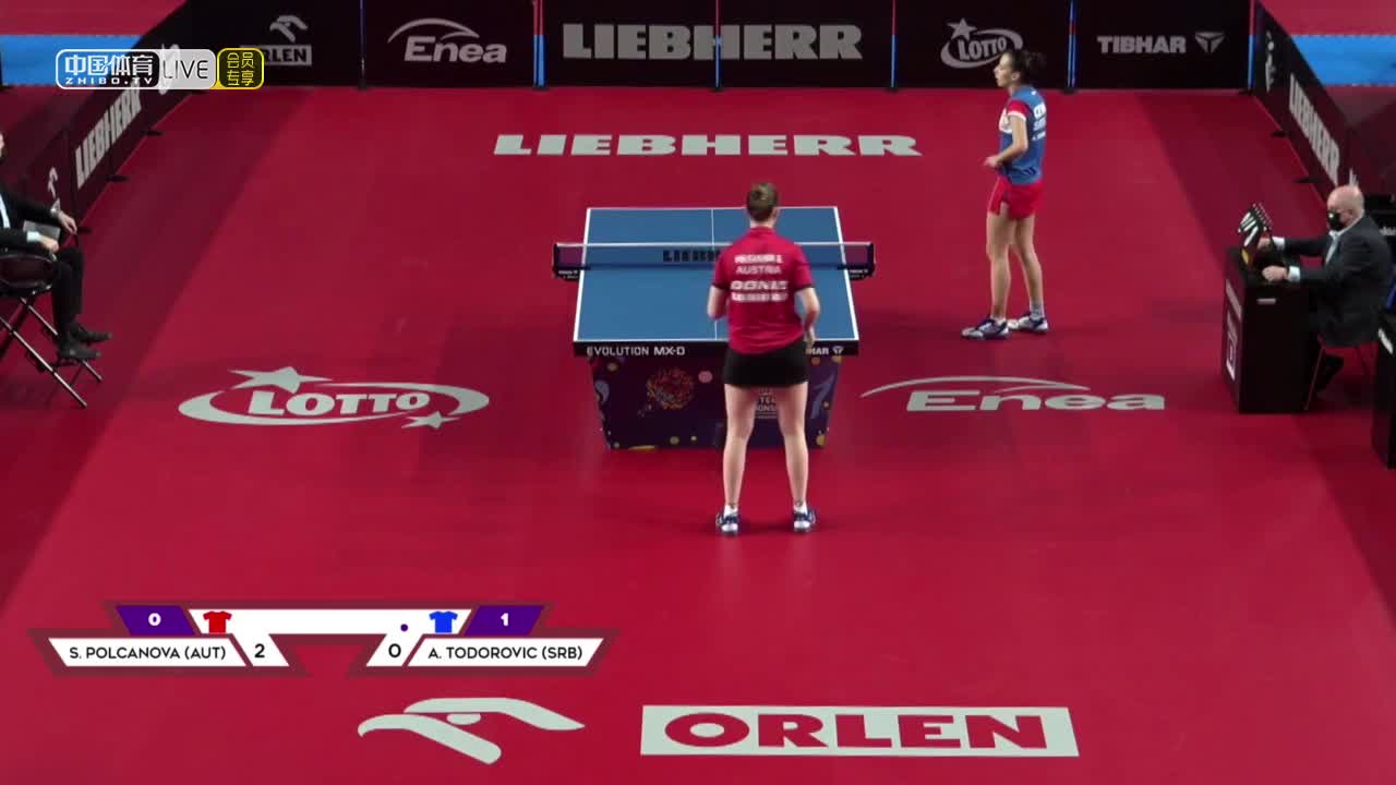 波尔卡诺娃 VS 安德莉亚  2020欧洲乒乓球锦标赛 女单1/8决赛　
