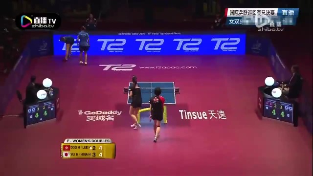 2016年国际乒联世界巡回赛总决赛 女双决赛 中国香港VS日本