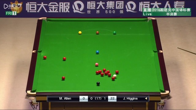 佳局欣赏——希金斯单杆131