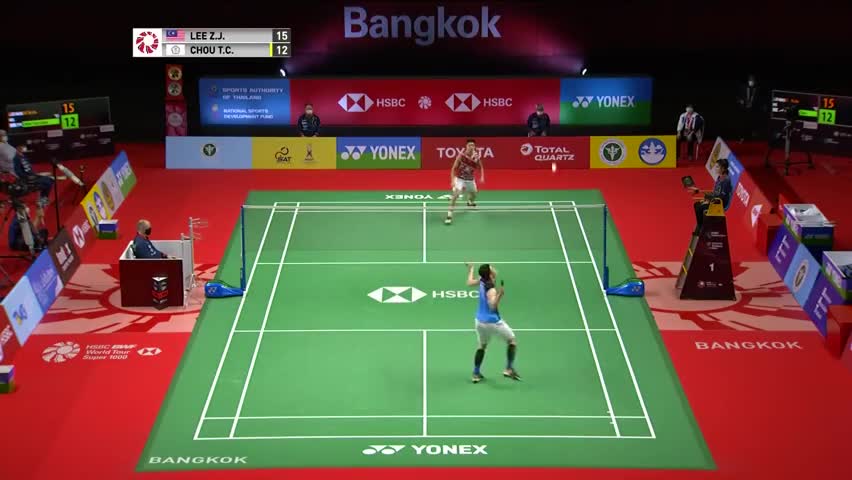 尼克斯泰国公开赛男单八强战周天成VS李梓嘉 影帝的金嗓子