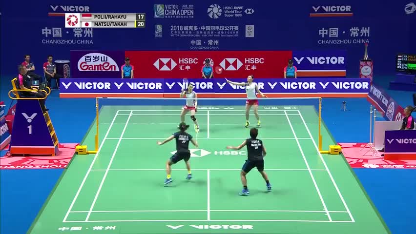 经典回顾：2018中国（常州）公开赛女双半决赛，松友美佐纪/高桥礼华VS波莉/拉哈尤