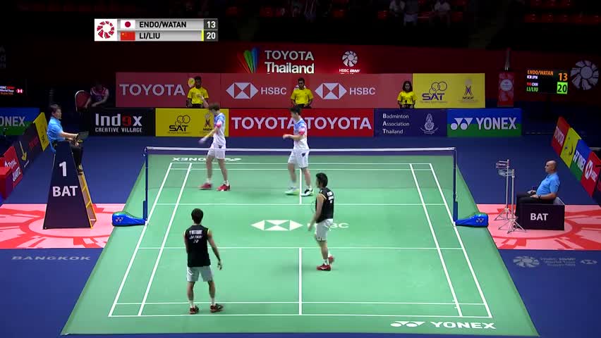 经典回顾：2019泰国公开赛男双半决赛，李俊慧/刘雨辰VS渡边勇大/远藤大由