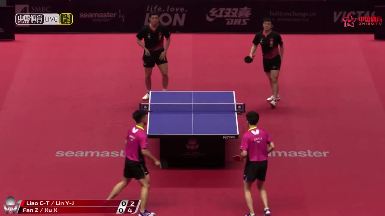 樊振东/许昕 CHN vs 廖振珽/林昀儒 TPE 2019日本公开赛 男双1/4决赛