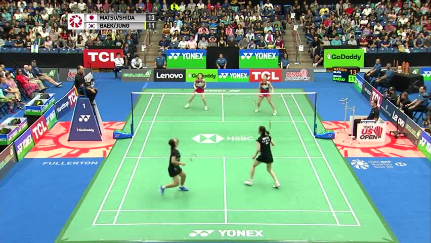 经典回顾：2019美国羽毛球公开赛女双决赛  松山奈未/志田千阳VS白荷娜/郑景银