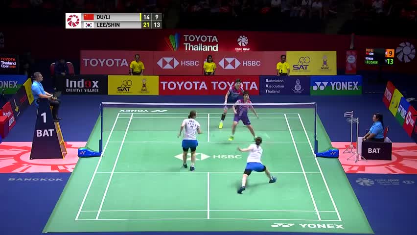 经典回顾：2019泰国公开赛女双半决赛，杜玥/李茵晖VS李绍希/申昇瓒