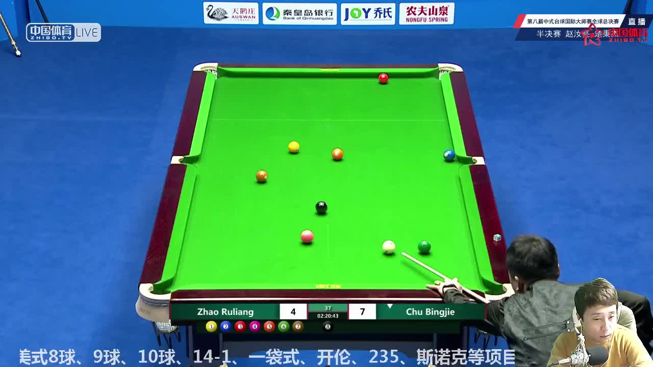 2020乔氏中式台球全球总决赛半决赛 赵汝亮VS楚秉杰