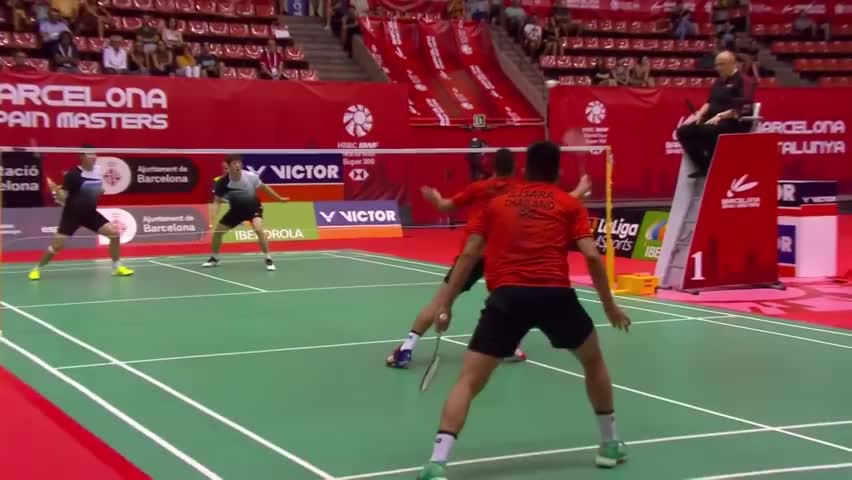2018西班牙羽毛球大师赛男双决赛：金基正/李龙大 VS 伊萨拉/琼吉特