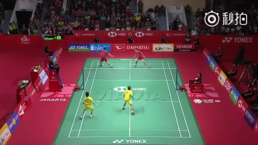 经典回顾：2018BWF印尼大师赛  李俊慧/刘雨辰VS苏卡穆约/吉迪恩   这发球有点调皮