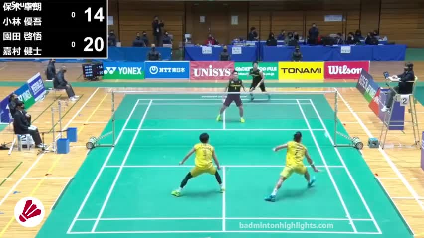2020日本羽毛球锦标赛男双半决赛：保木卓朗/小林优吾vs嘉村健士/园田启悟