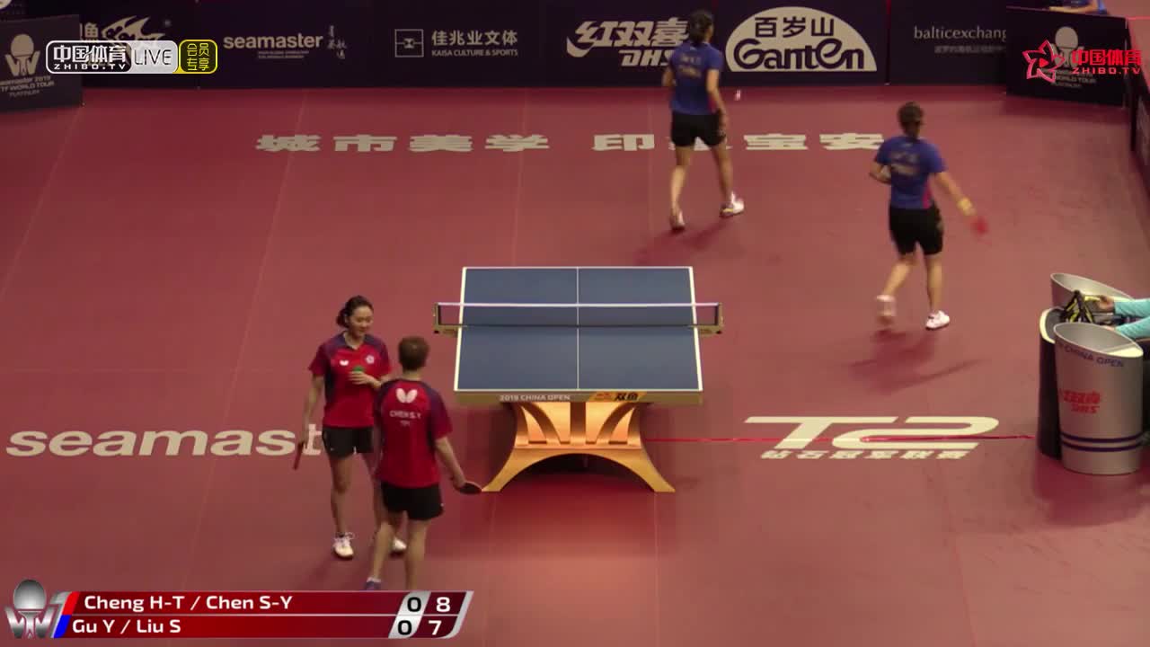 顾玉婷/刘诗雯 CHN vs 陈思羽/郑先知 TPE  2019中国公开赛女双1/8决赛