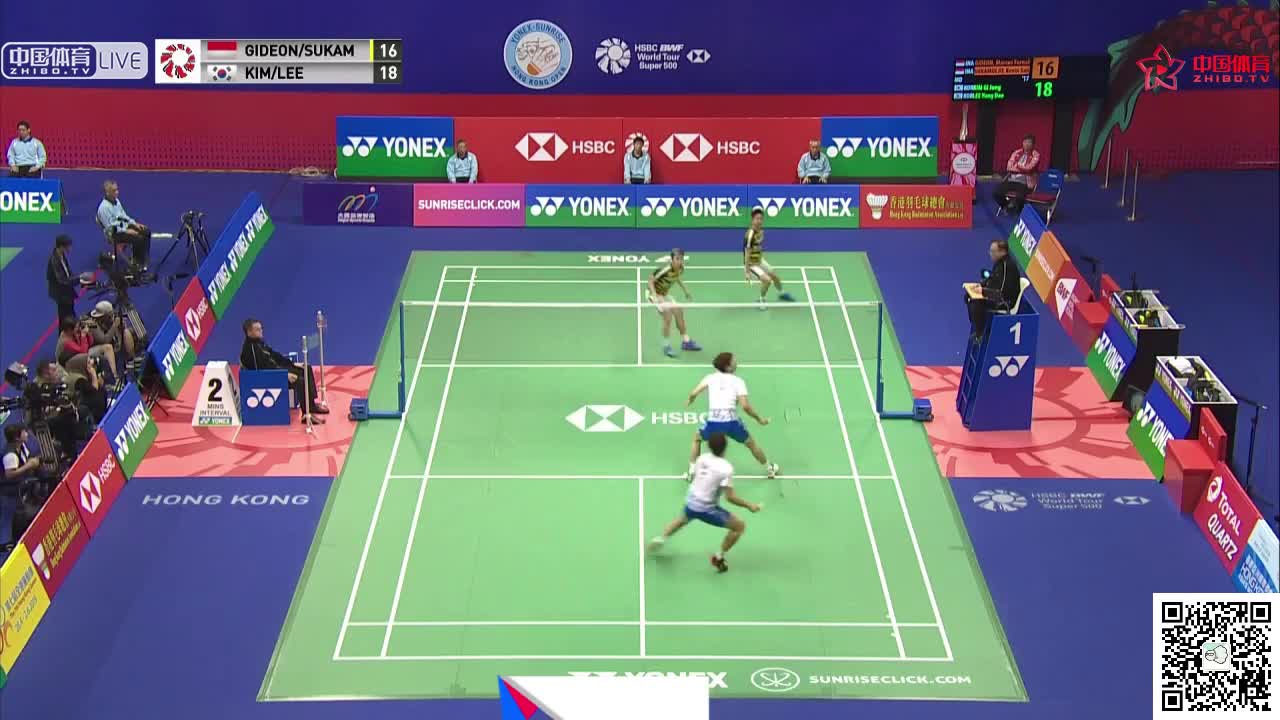 费尔纳迪/苏卡穆约 vs 李龙大/金基正 2018香港公开赛 男双1/4决赛