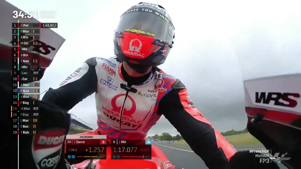 MotoGP世界摩托锦标赛 法国大奖赛 MotoGP第三次练习赛（多视角）