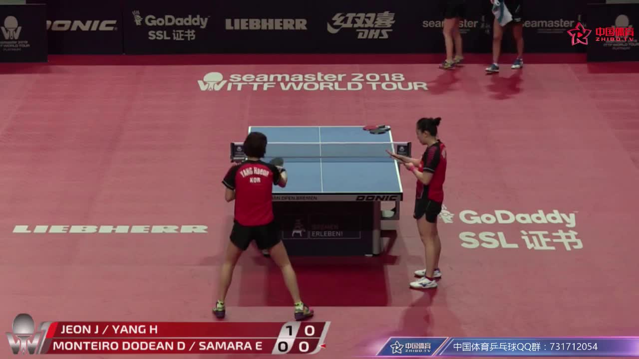 田志希 / 梁夏银 KOR vs 杜迪安 / 萨马拉 ROU 2018德国公开赛女双1/4决赛