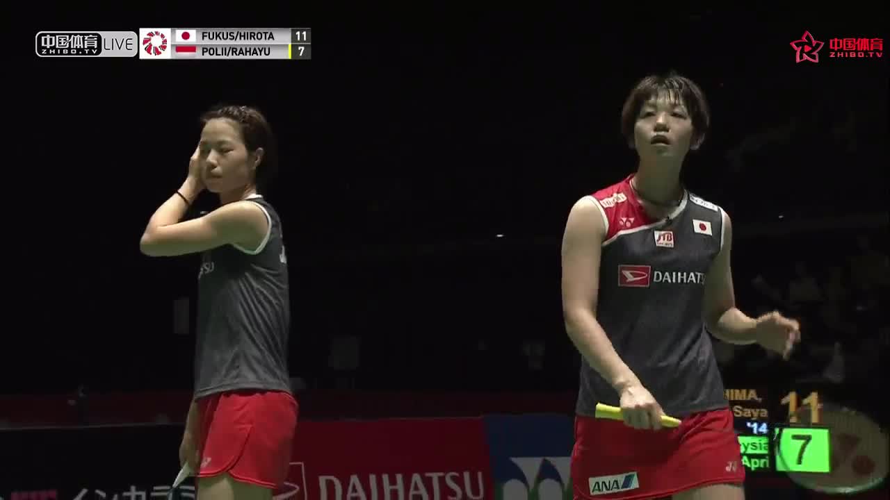 福岛由纪/广田彩花 vs 波莉/拉哈尤 世界羽联日本公开赛 女双半决赛