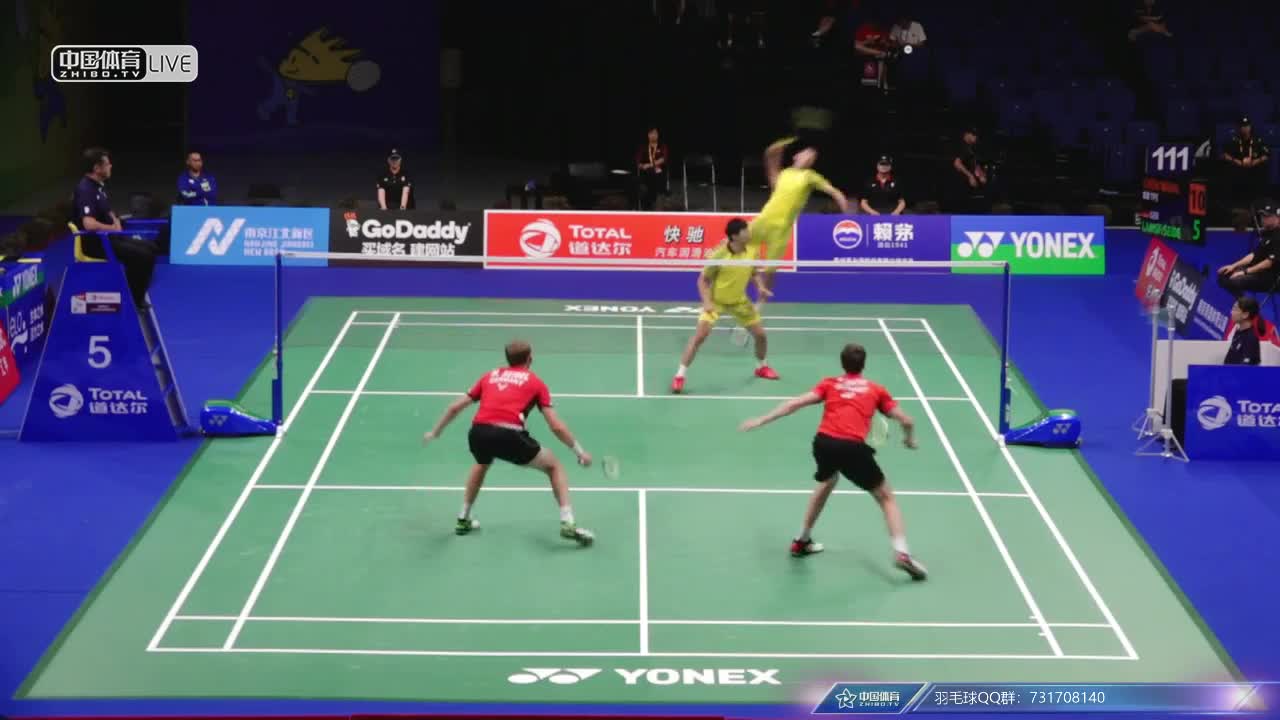 王齐麟/陈宏麟 VS 拉姆斯富斯/塞德尔 2018南京世锦赛 男双第二轮