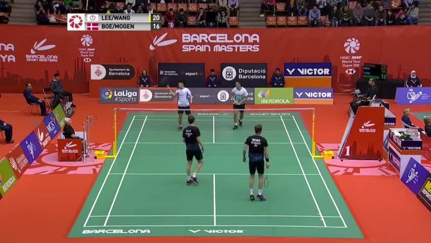 2019西班牙羽毛球大师赛男双半决赛：李洋/王齐麟 VS 鲍伊/摩根森 老骥伏枥志在千里