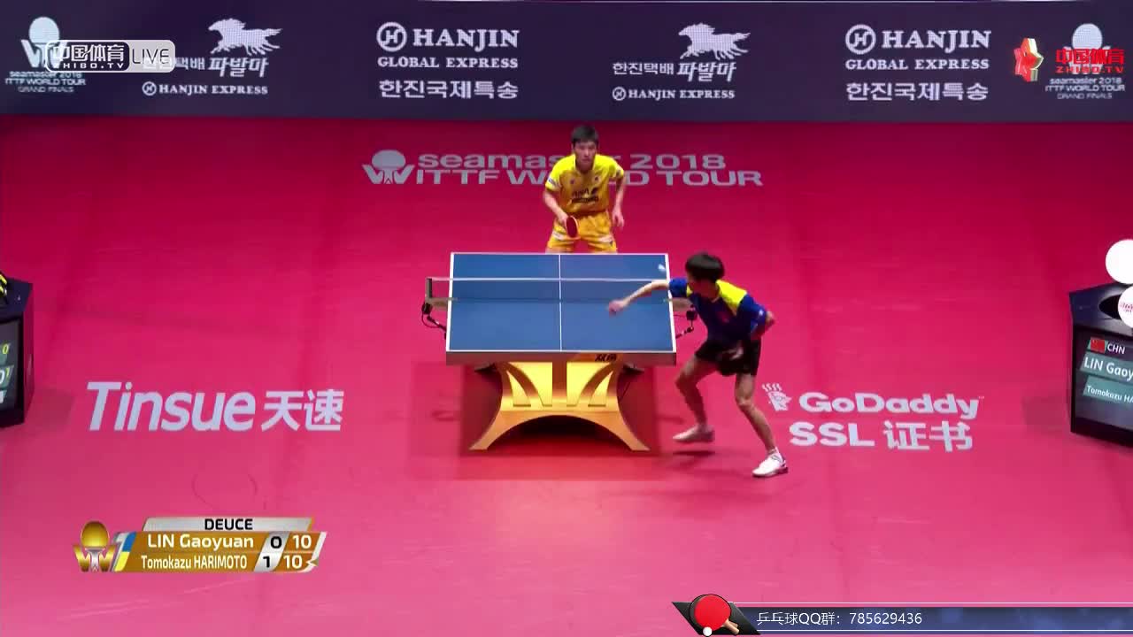 林高远 CHN vs 张本智和 JPN 2018国际乒联总决赛男单决赛