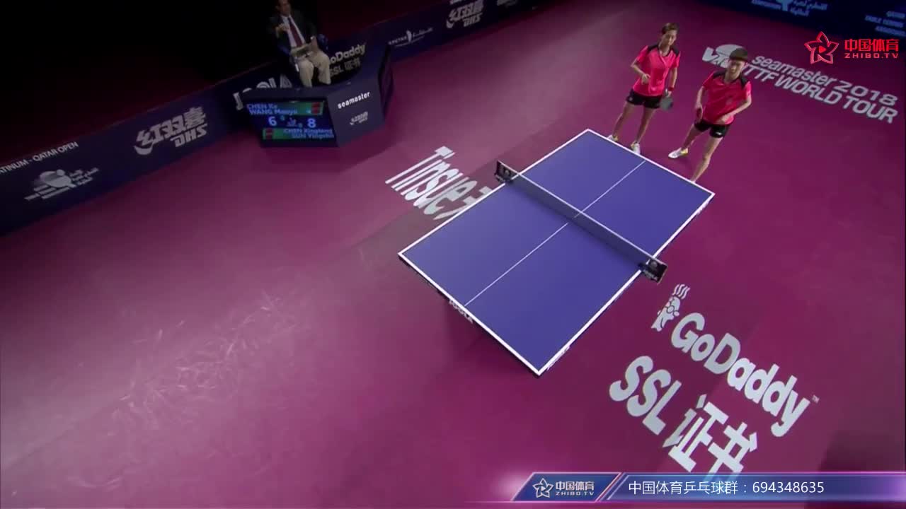 陈可/王曼昱 CHN vs 陈幸同/孙颖莎 CHN 2018卡塔尔公开赛女双决赛