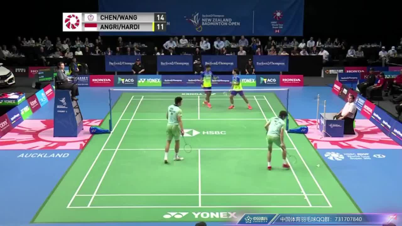 王齐麟/陈宏麟 vs 安格里亚万/哈迪安多 2018新西兰公开赛男双决赛