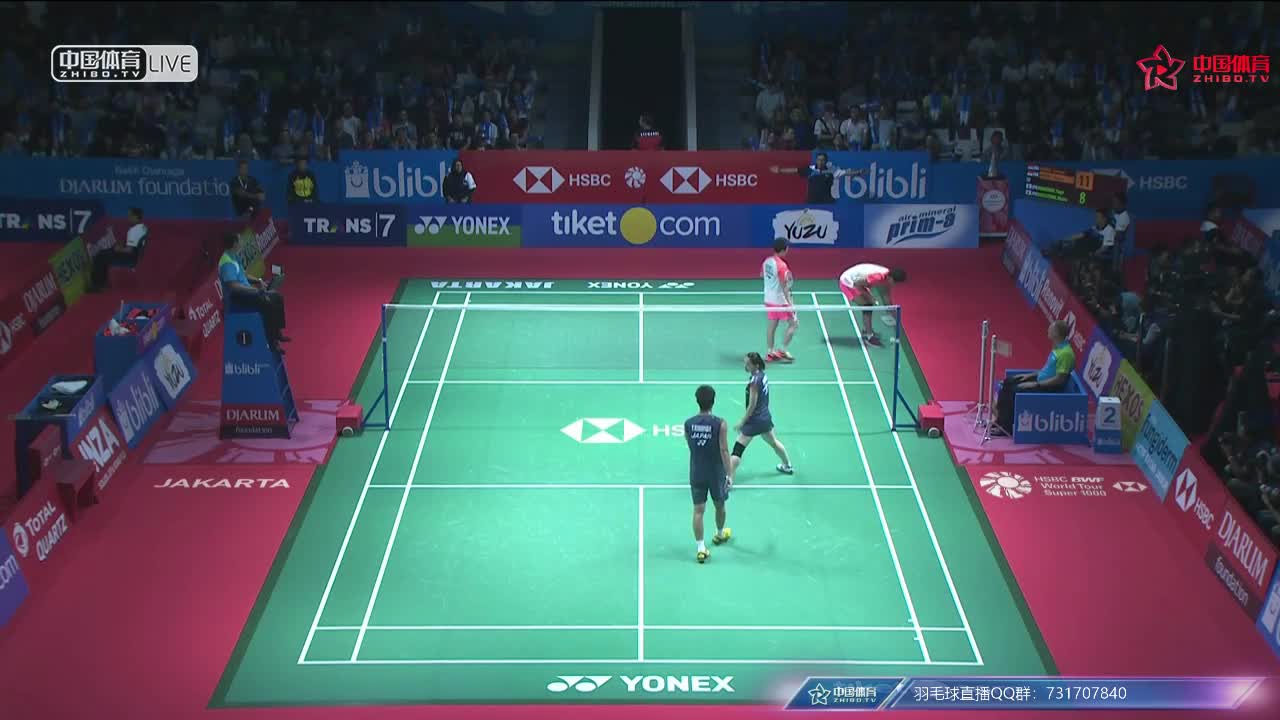 艾哈迈德/纳西尔 vs 小林优吾/松友美佐纪 2018印尼公开赛 混双1/8决赛
