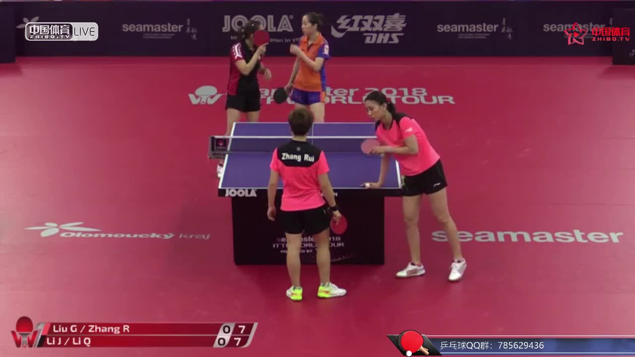 张瑞/刘高阳 CHN vs 李洁 NED/李倩 POL 捷克公开赛 女双1/4决赛