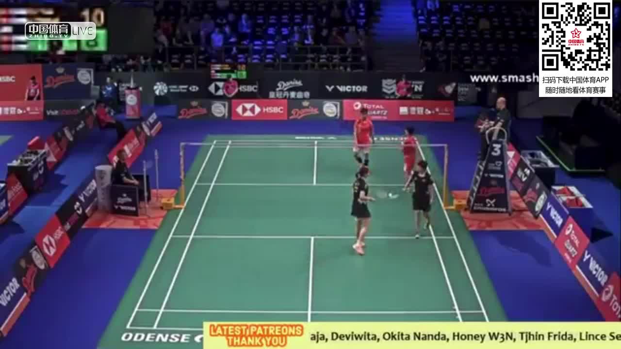 李茵晖/杜玥 vs 陈清晨/贾一凡 2018丹麦公开赛女双1/8决赛