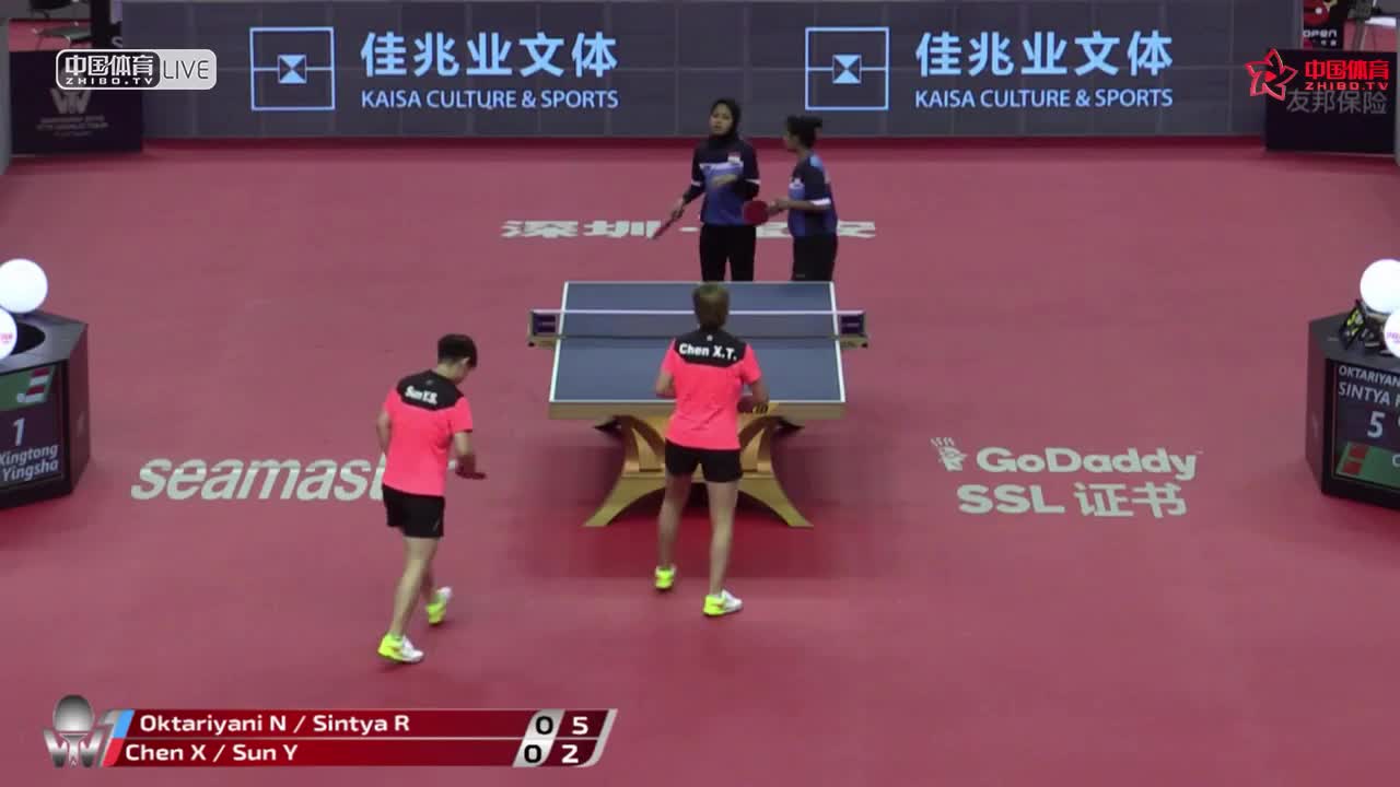 陈幸同/孙颖莎 CHN vs 诺维塔/丽娜 INA 中国公开赛女双第一轮