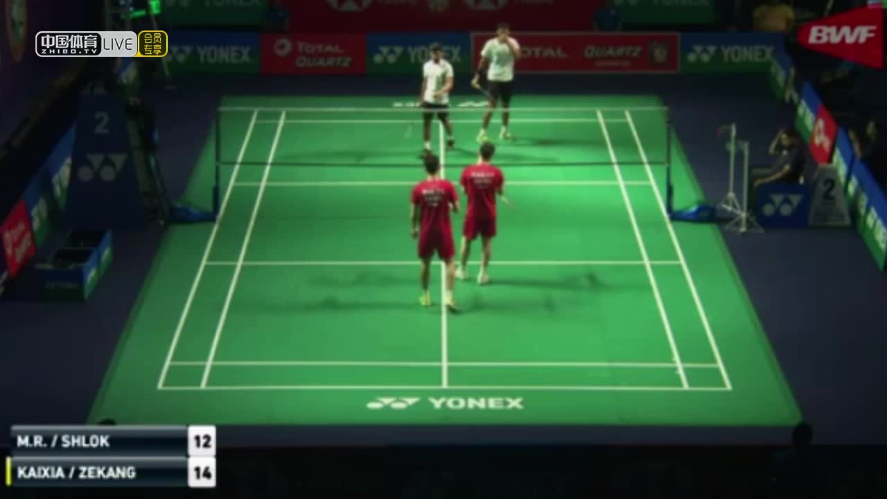 黄凯祥/王泽康vs阿琼/沙尔洛 2019印度公开赛男双第一轮