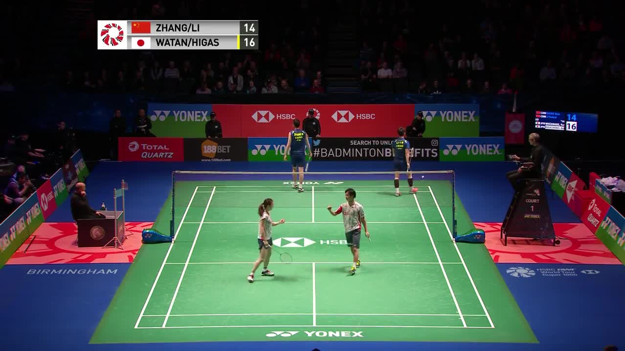 2018全英公开赛半决赛：张楠/李茵晖vs渡边勇大/东野有纱精彩集锦
