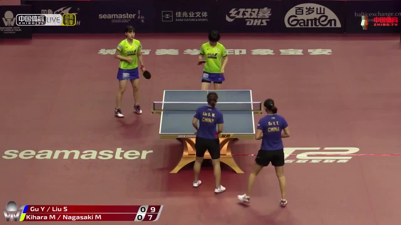 顾玉婷/刘诗雯 CHN vs 木原美悠/长崎美柚 JPN 2019中国公开赛女双1/4决赛