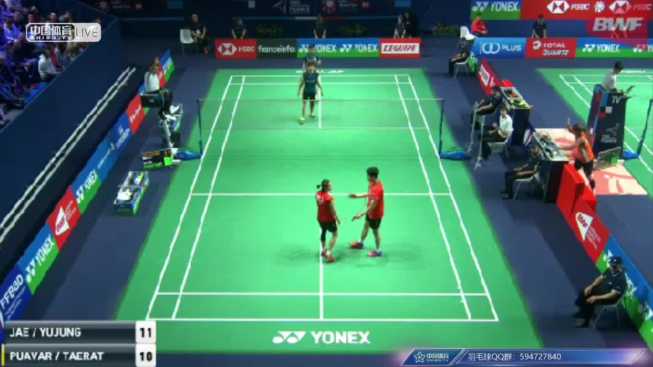 徐承宰/蔡侑玎  VS 德差波/沙西丽 2018法国公开赛 混双半决赛