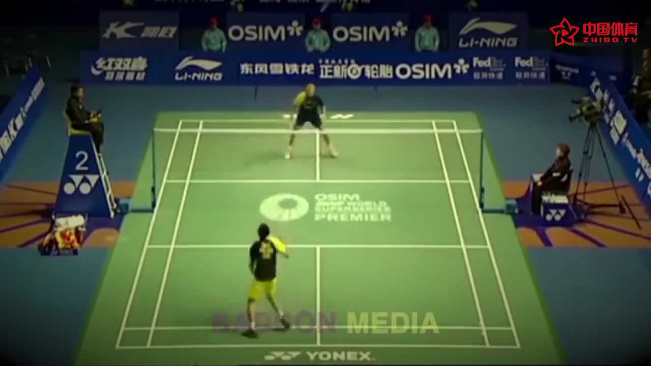 林丹骚气操作之一网前假动作+后场背后击球