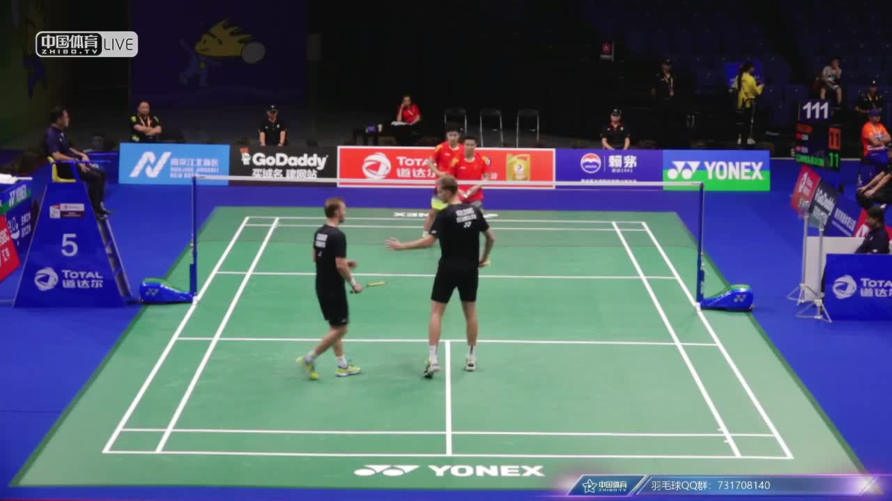 何济霆/谭强 VS 科丁/彼德森 2018南京世锦赛 男双第二轮