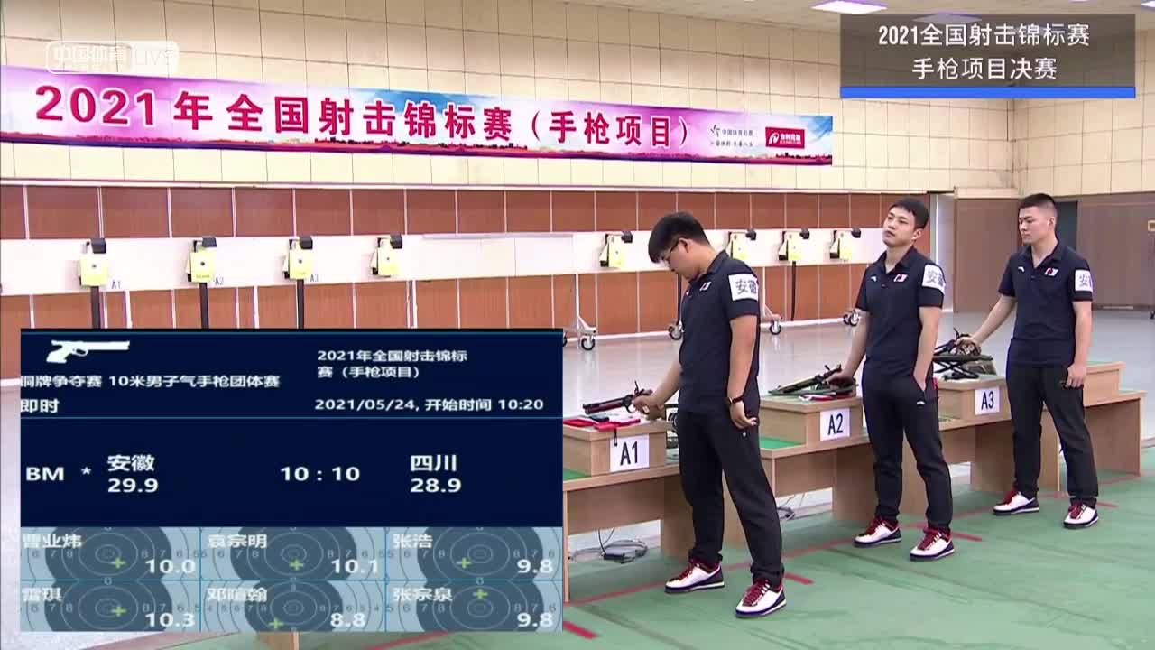 全国射击锦标赛手枪项目决赛-男子10米气手枪团体赛决赛