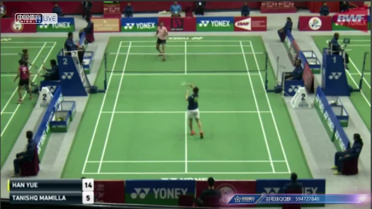 韩悦  VS   马米拉帕里 2018赛义德莫迪锦标赛 女单1/8决赛