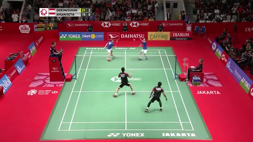 2020年印尼大师赛男双决赛，最强印尼男双