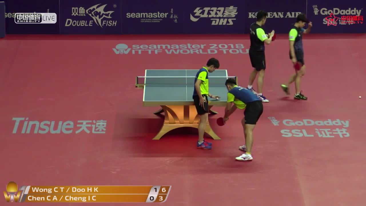 黄镇廷/杜凯琹 HKG vs 陈建安/郑怡静 TPE ITTF世界巡回赛总决赛 混双1/4决赛