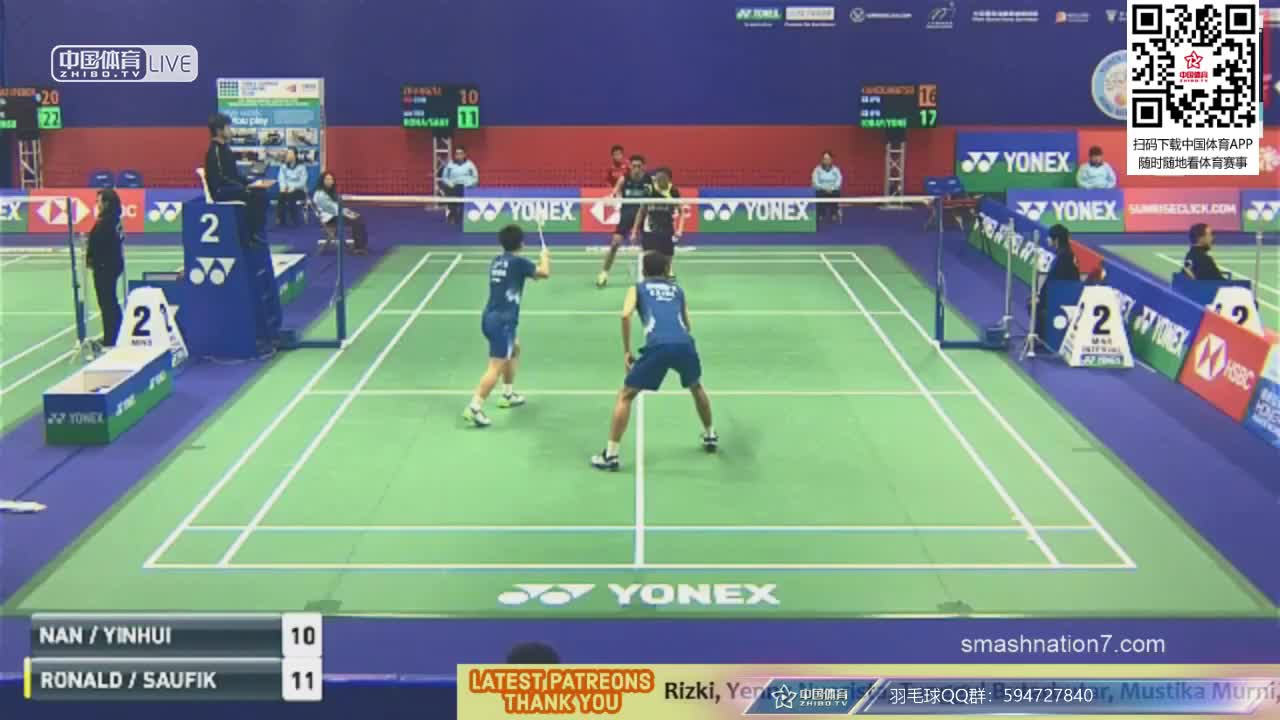 张楠/李茵晖  VS 罗纳德/绍菲卡  2018香港公开赛 混双1/16决赛