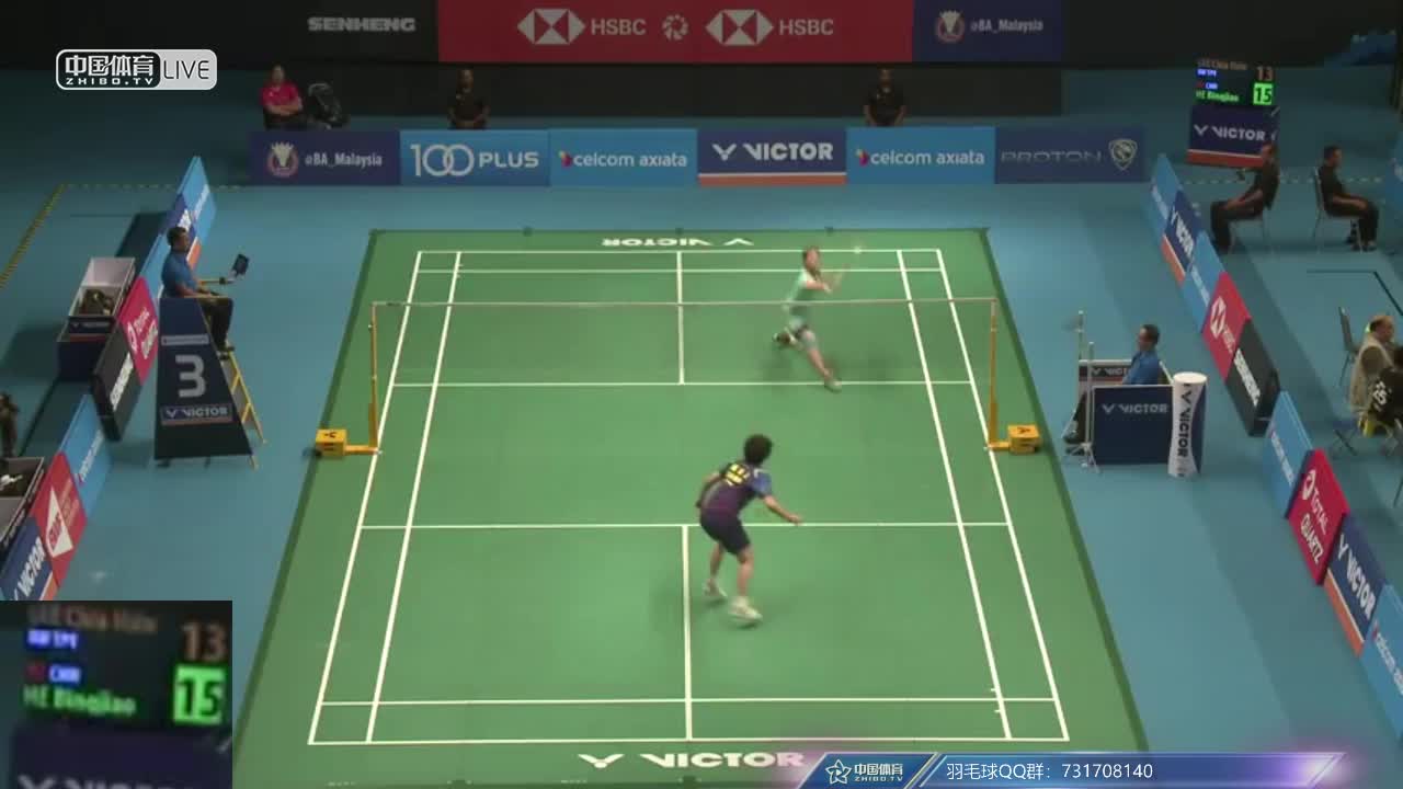 何冰娇 CHN vs 李佳馨 TPE 2018马来西亚公开赛 女单1/8决赛