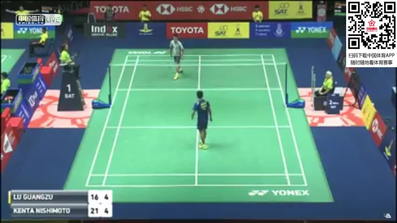 陆光祖 VS 西本拳太	泰国公开赛 男单1/8决赛