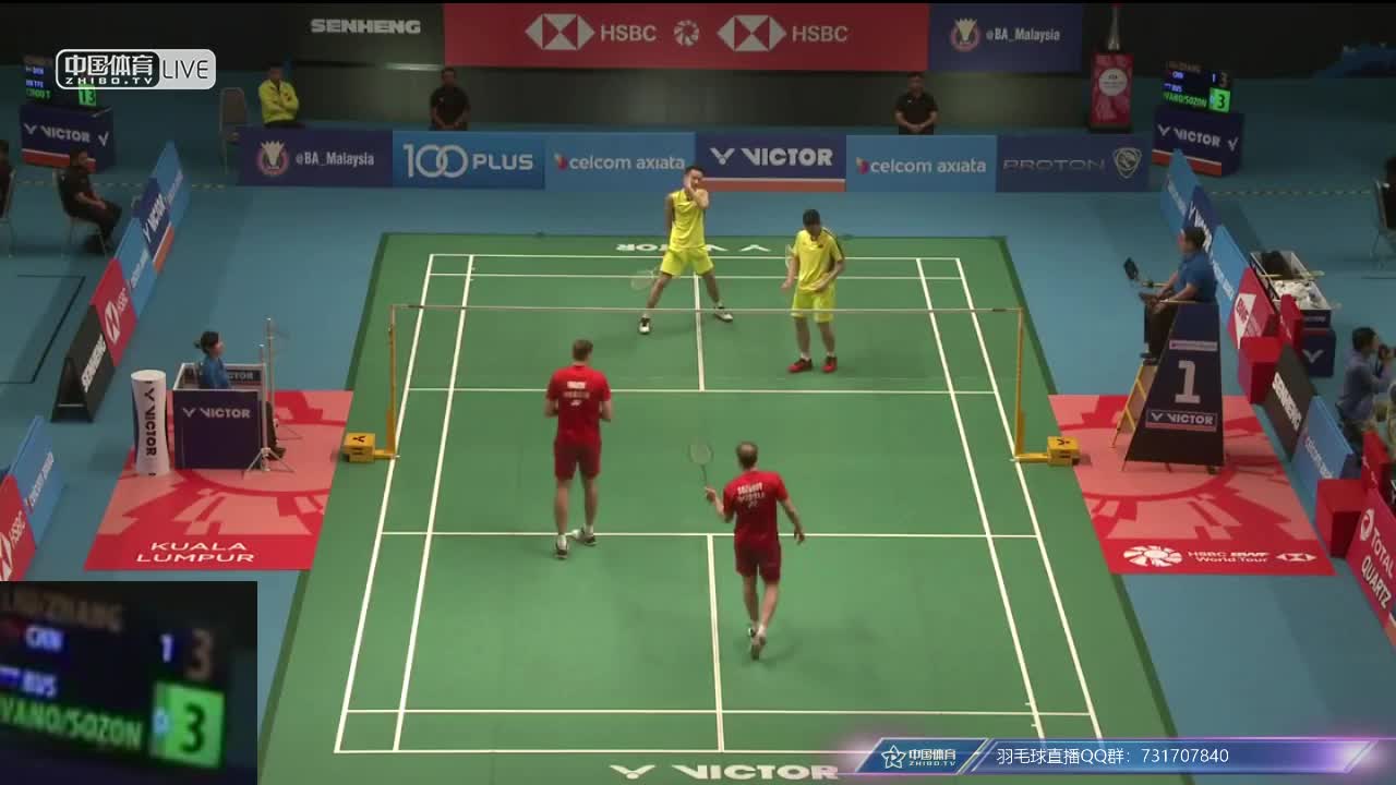 刘成/张楠 CHN vs 伊万诺夫/索松诺夫 RUS 马来西亚公开赛男双1/16决赛