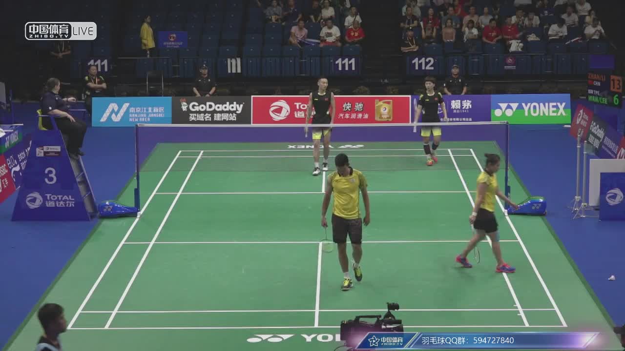 张楠/李茵晖 vs 王齐麟/李佳馨 2018南京世锦赛混双1/8决赛