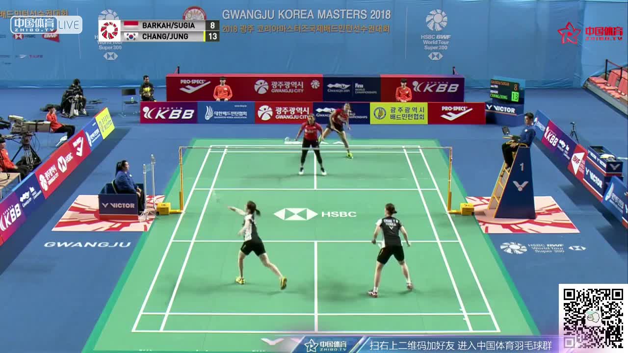 尤菲拉/枣扎·法德希拉  VS 郑景银/张艺娜 2018韩国大师赛 女双半决赛