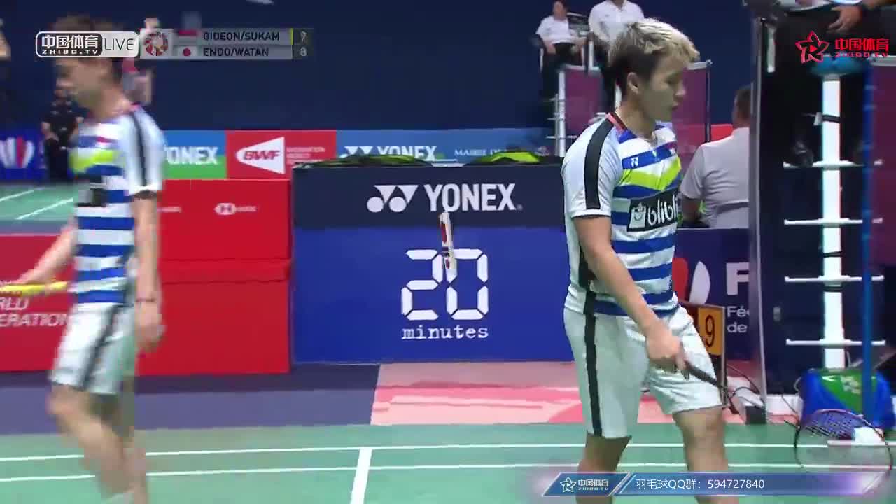 费尔纳迪/苏卡穆约 vs 远藤大由/渡边勇大 2018法国公开赛男双1/8决赛