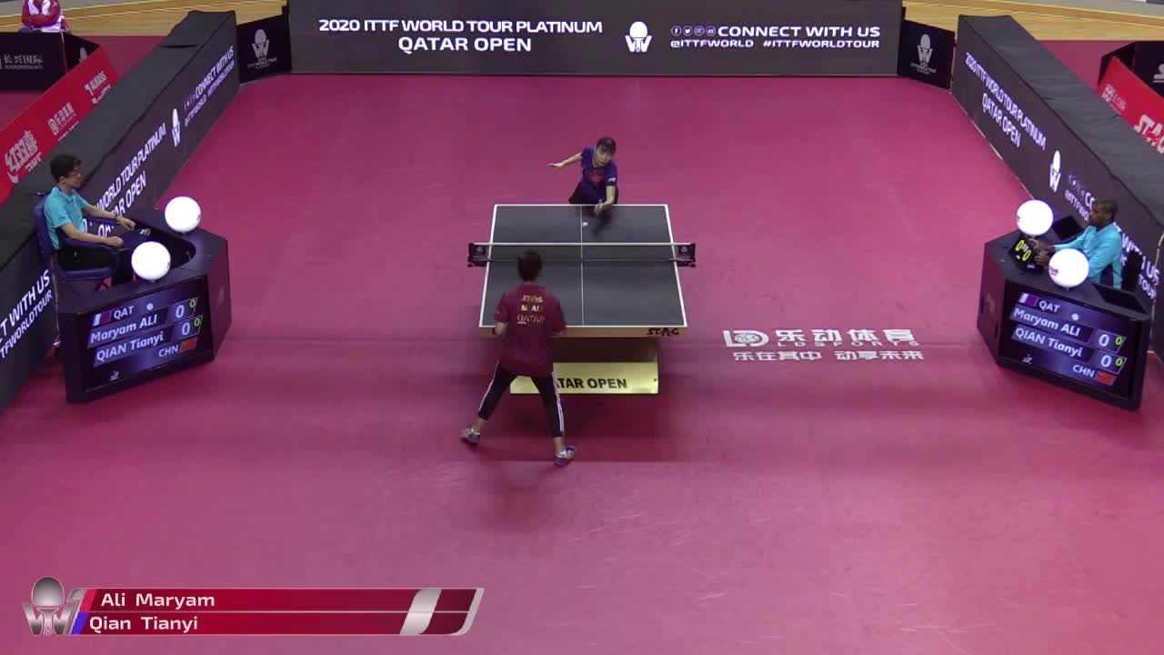 玛丽亚姆  vs  钱天一  2020年卡塔尔白金赛 女单资格赛第二轮