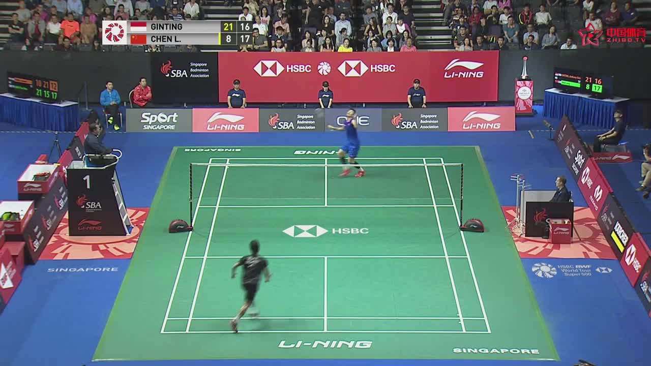 【2019新加坡赛】谌龙一招制敌 头顶杀斜线得分