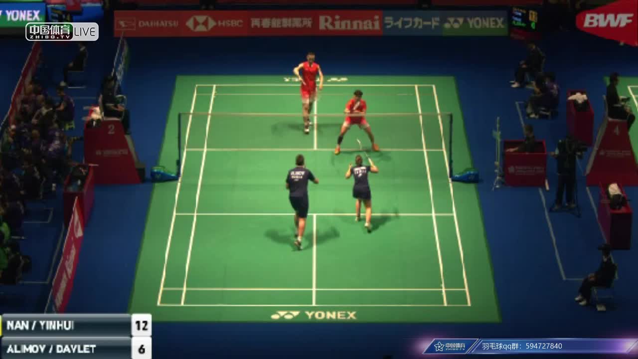 张楠/李茵晖  VS  阿利莫夫/达维莱托娃 2018日本公开赛 混双1/16决赛