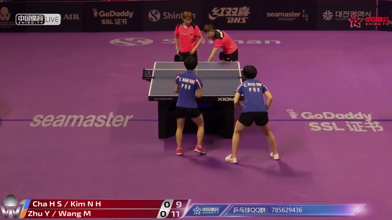 车孝心/金南海 PRK vs 王曼昱/朱雨玲 CHN 2018韩国公开赛 女双半决赛